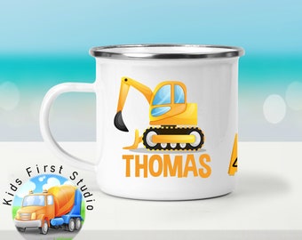 Tazza personalizzata per bambini con nome e motivo unicorno tazza smaltata regali individuali ragazza idea regalo per bambini bambino compleanno tazza di metallo smalto