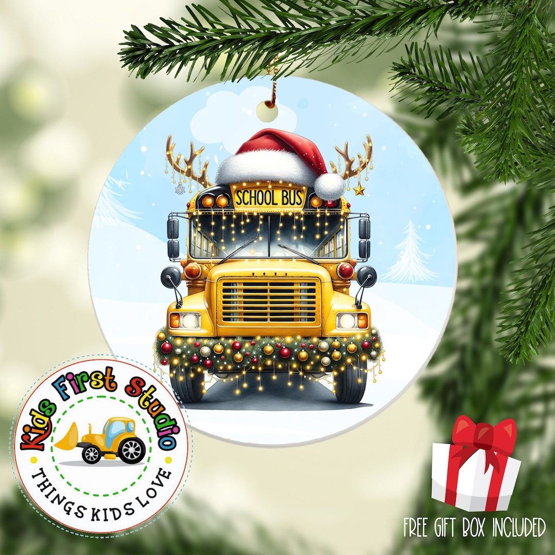 School Bus Christmas Ornament Personalized Reindeer School Bus Ornament Christmas Tree Kids