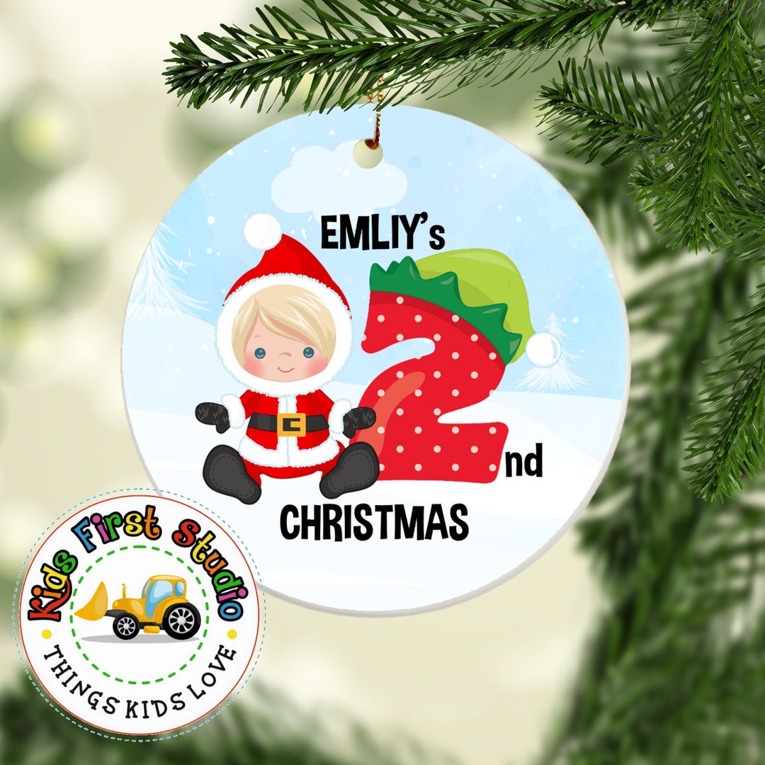 Personalized Baby's Second Christmas Ornament Keepsake , Custom Made to