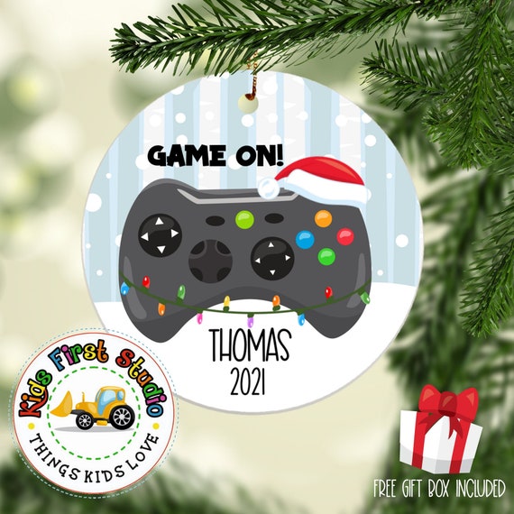 Video Gamer Christmas Ornament, Personalized Boy Girl Ornament, Game On  Christmas Tree Kids Ornament, Video Controller Ornament For Toddler