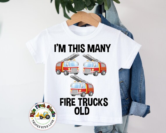 Kids 3 Year Old Firefighter Birthday T Shirt Fire Truck 3rd Gift Kids 3 Year Old Firefighter Birthday T Shirt Fire Truck 3rd Gift