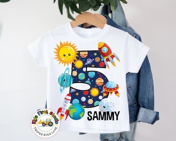 Outer Space Fifth Birthday Astronaut Number Five T-Shirt Outer Space Fifth Birthday Astronaut Number Five T-Shirt