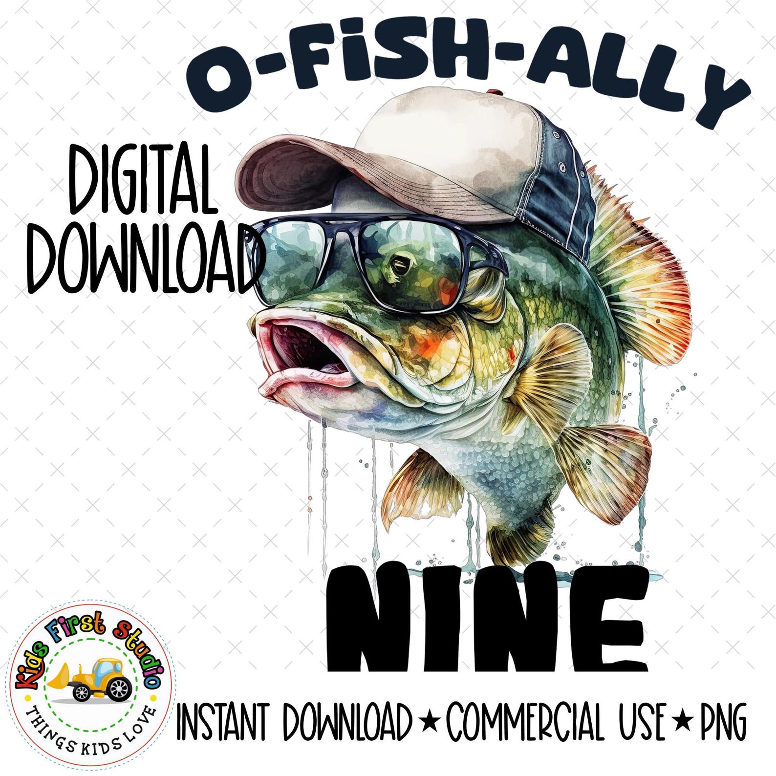 O-fish-ally Nine PNG Large Mouth Bass Sublimation PNG, Digital Download ...