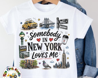 Custom Somebody Loves Me T-Shirt, Personalized Hometown Shirt, Add Any City or State Grandparents Baby Kids Gift Bodysuit for Boys and Girls