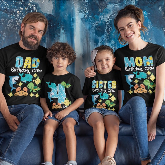 Sea Aquarium Family Matching Shirt Birthday Party Sea Fish Ocean