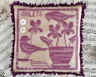 DIGITAL PDF Pattern Download: Gathering Violets Cross Stitch by Luminous Fiber Arts