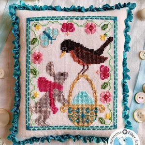 DIGITAL PDF Pattern: A Robin's Discovery Cross Stitch by Luminous Fiber Arts