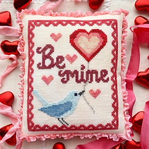 DIGITAL PDF Pattern: A Bluebird's Message Cross Stitch Digital Download by Luminous Fiber Arts