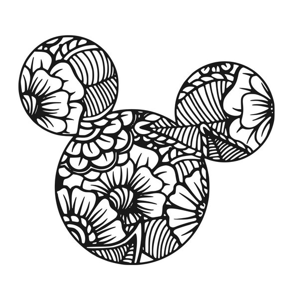 Download Mickey Mouse Mandala Silhouette SVG Disney Svg Silhouette ...