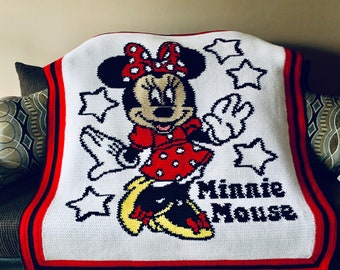 Minnie Mouse Afghan Design Red - Crochet Pattern