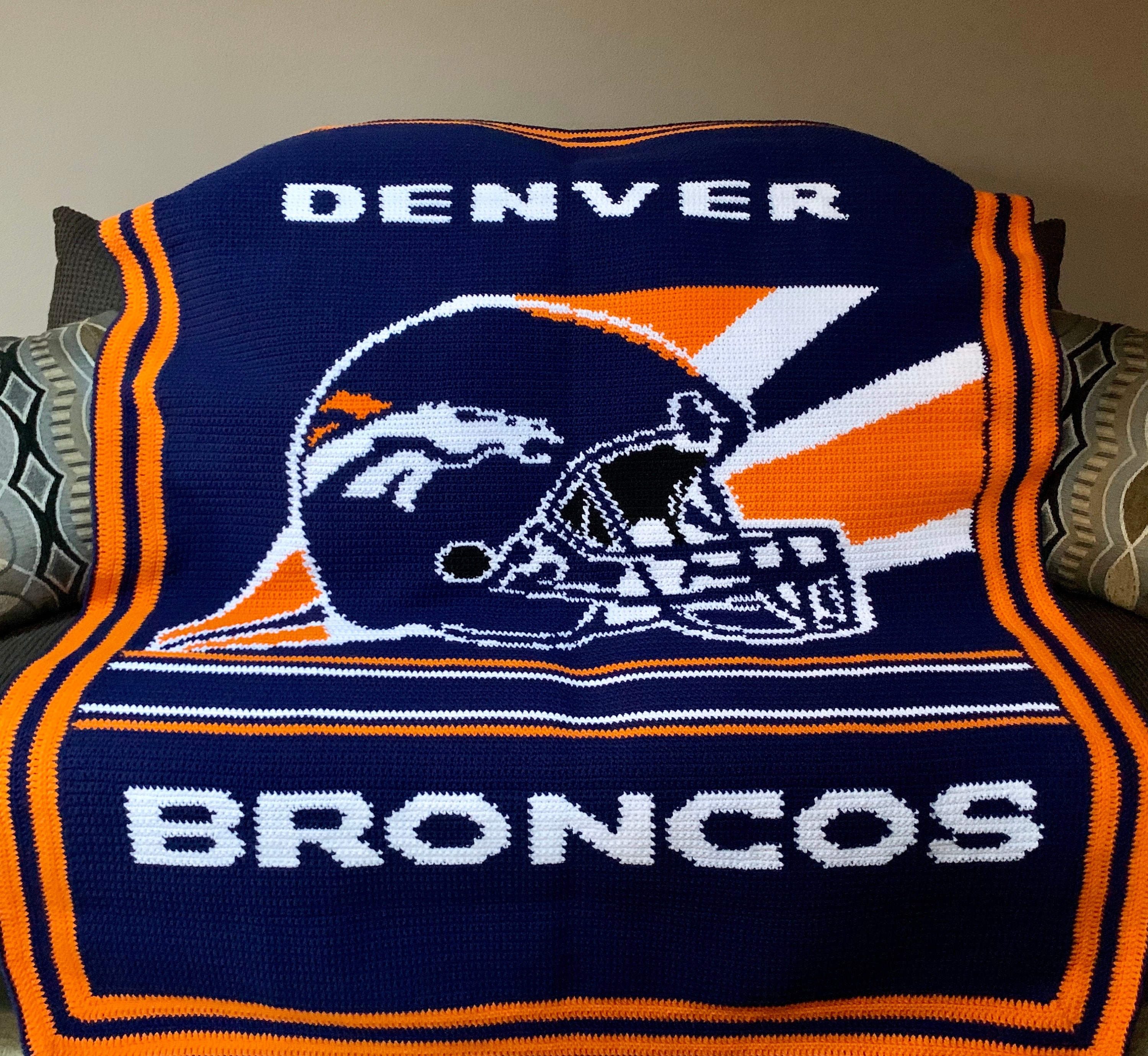 Denver Broncos Afghan Crochet Pattern Etsy