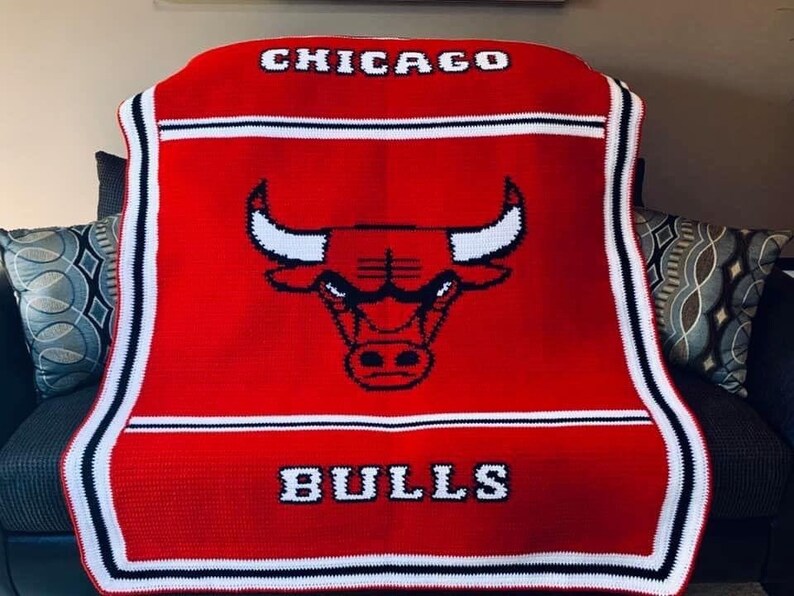 Chicago Bulls Afghan Crochet Pattern Etsy