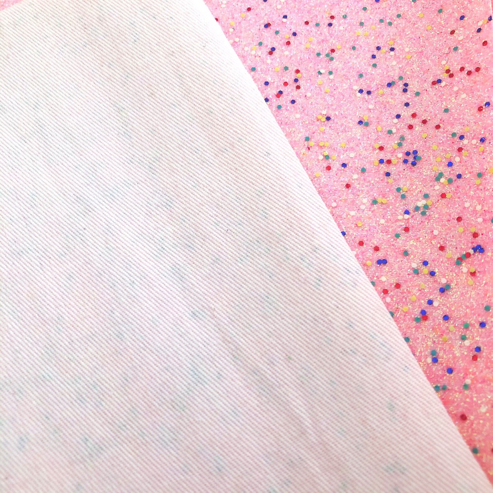 Pink Confetti Glitter Fabric A4 Sheet Etsy