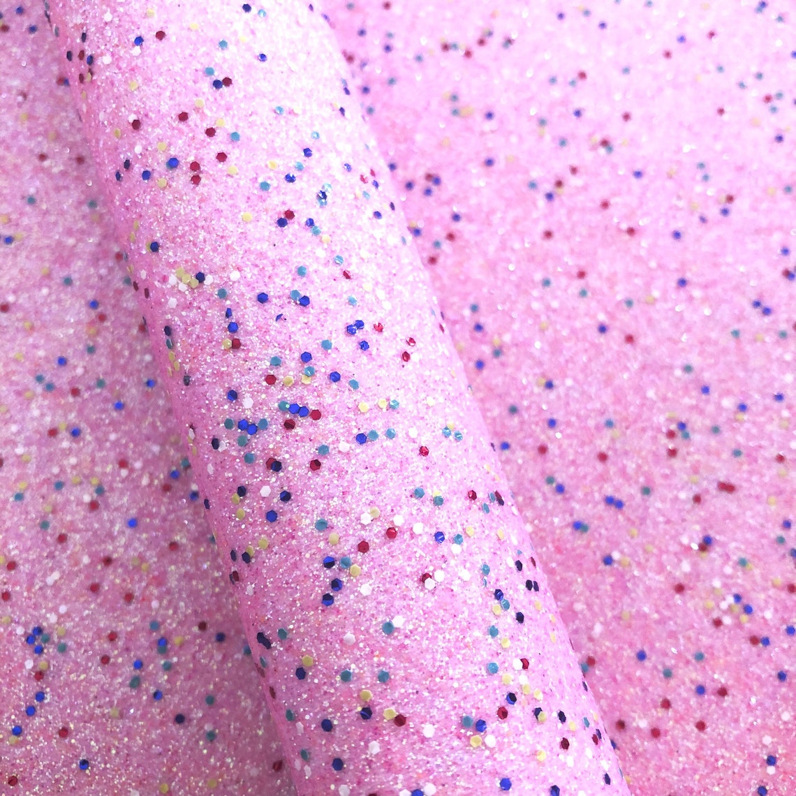 Pink Confetti Glitter Fabric A4 Sheet Etsy