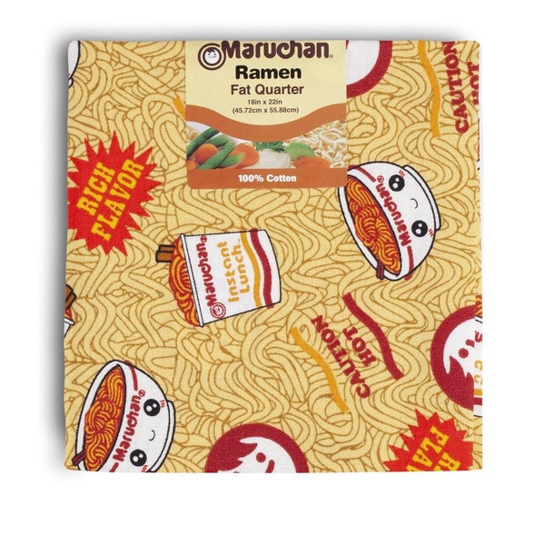 Ramen Noodle 100% Cotton Fabric - Craft Supply - Fat Quarter of Fabric (18x21 inches)