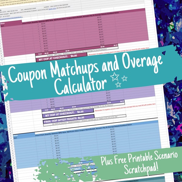 Coupon Binder Matchups & Overage Template Tool | Extreme Couponing | Google Sheets + Scenario Planner!