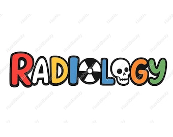Radiologie PNG, JPG, Radiologie-Schädel-Design, bedruckbar für Aufkleber, Shirts, Radiologie-Techniker, Geschenke für Chef, Studenten, Sofort-Download