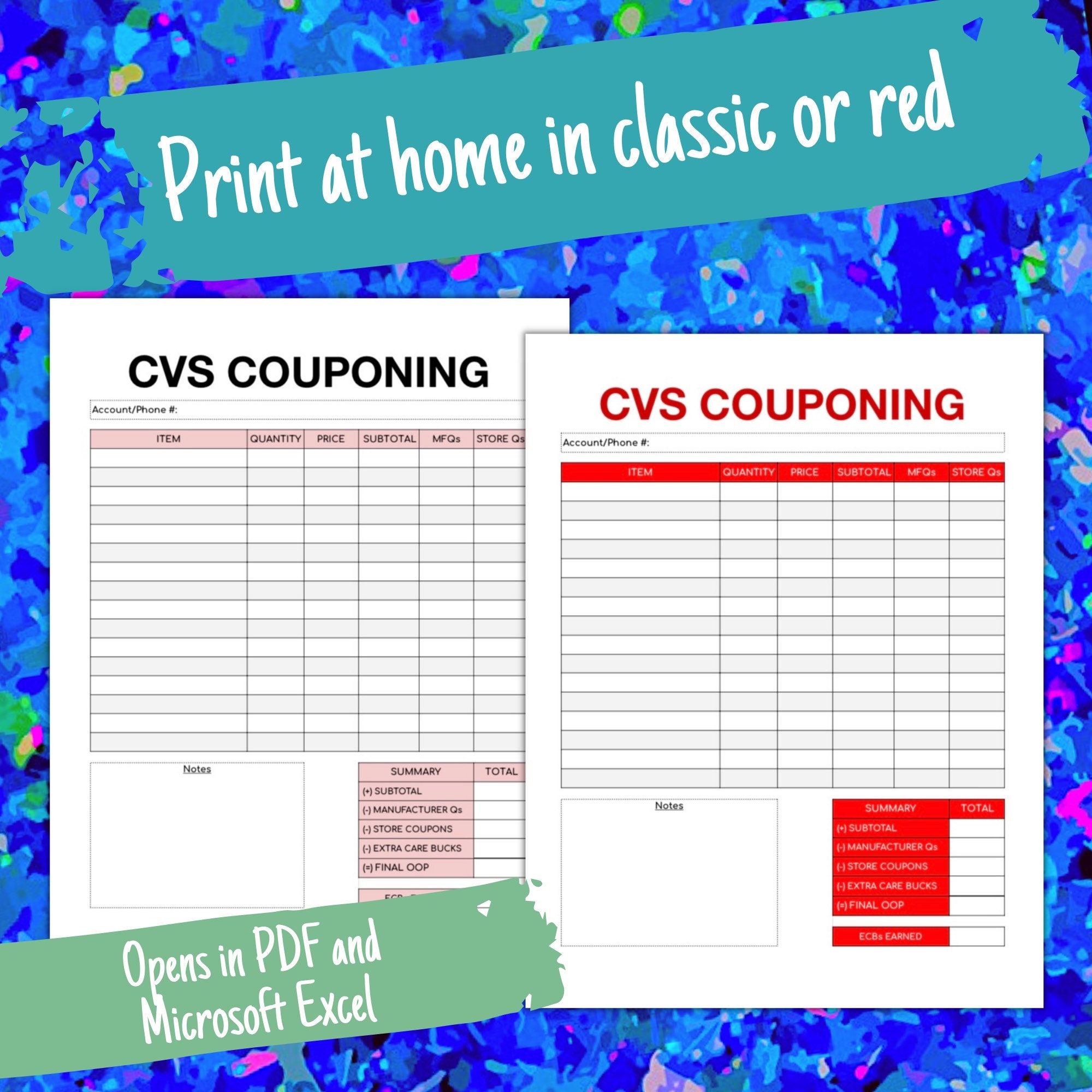 CVS Couponing Printable - Coupon Shopping Checkout Tracker - Couponer ...