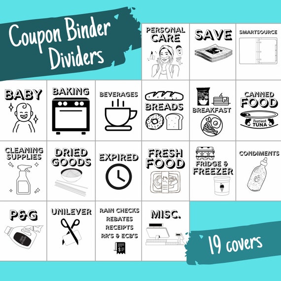 Couponing Binder Bundle - Coupon Organizer Printable Covers & Dividers