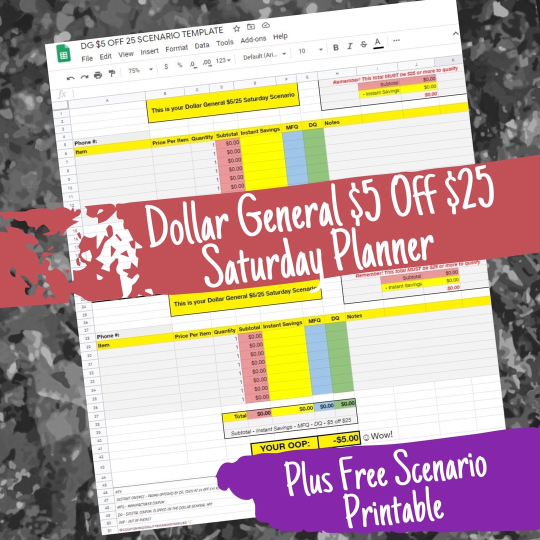 Dollar General 5/25 Saturday Template Tool Extreme Couponing