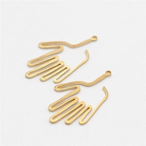 6pcs - Raw Brass Hand - Hollow Hand Earrings - Hand Pendant  - Jewelry Making - Jewelry Supplies - DIY jewelry - for earrings making -