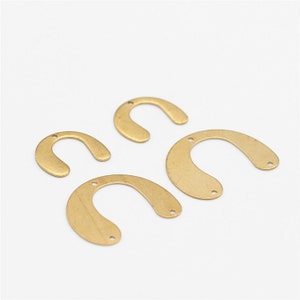 10pcs - U Shaped Charm - Brass Geometric Charm - Raw Brass Findings - Brass Pendant Blank - Brass Pendant - DIY Jewelry - Earrings Making