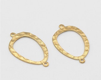 6pcs - Raw brass charm - raw brass earrings  - earrings pendant - raw brass finding - for jewelry making - DIY findings -  connector -