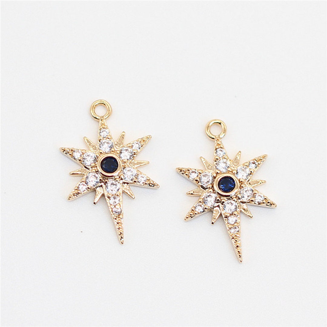 Pendentif Breloque Saint Judé En Or 14K Tri-Color Avec Zircone Cubique - 2.2g - Neuf Avec Étiquettes