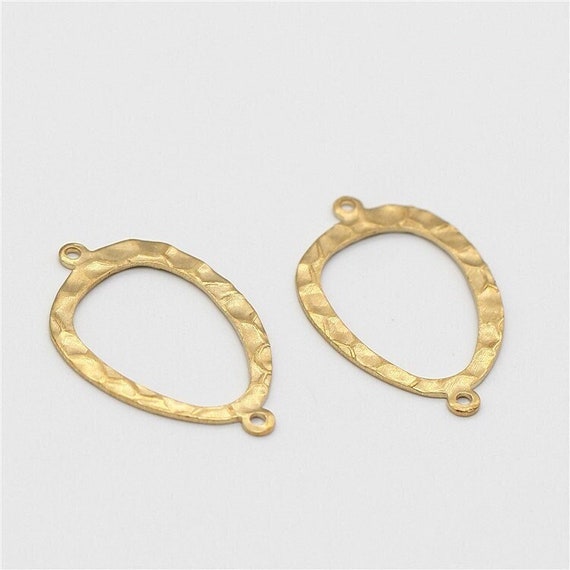 6pcs - Raw brass charm - raw brass earrings  - earrings pendant - raw brass finding - for jewelry making - DIY findings -  connector -