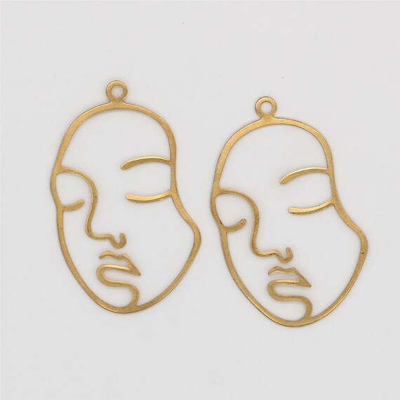 Pendants Charms DIY Jewellery Earring Making Findings Face Shape 10Pcs