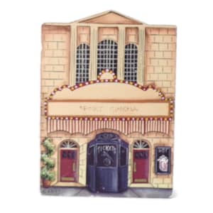Vintage Cinema Building Replica Wood Cut Out Shelf Decor 1993