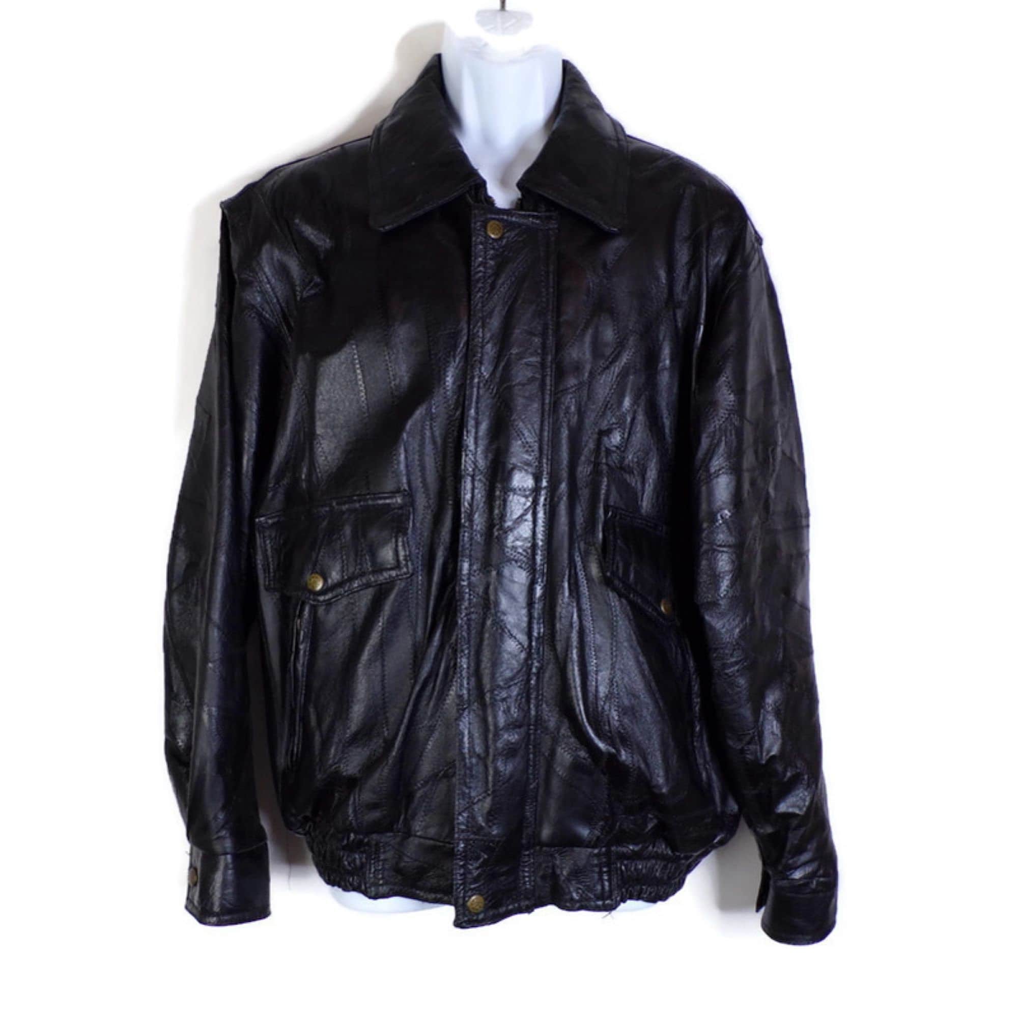 ジャケット・アウター 80s vintage retlo leather bomber jacket 80s Vintage Distressed Brown Leather Bomber Jacket for Men - Retro