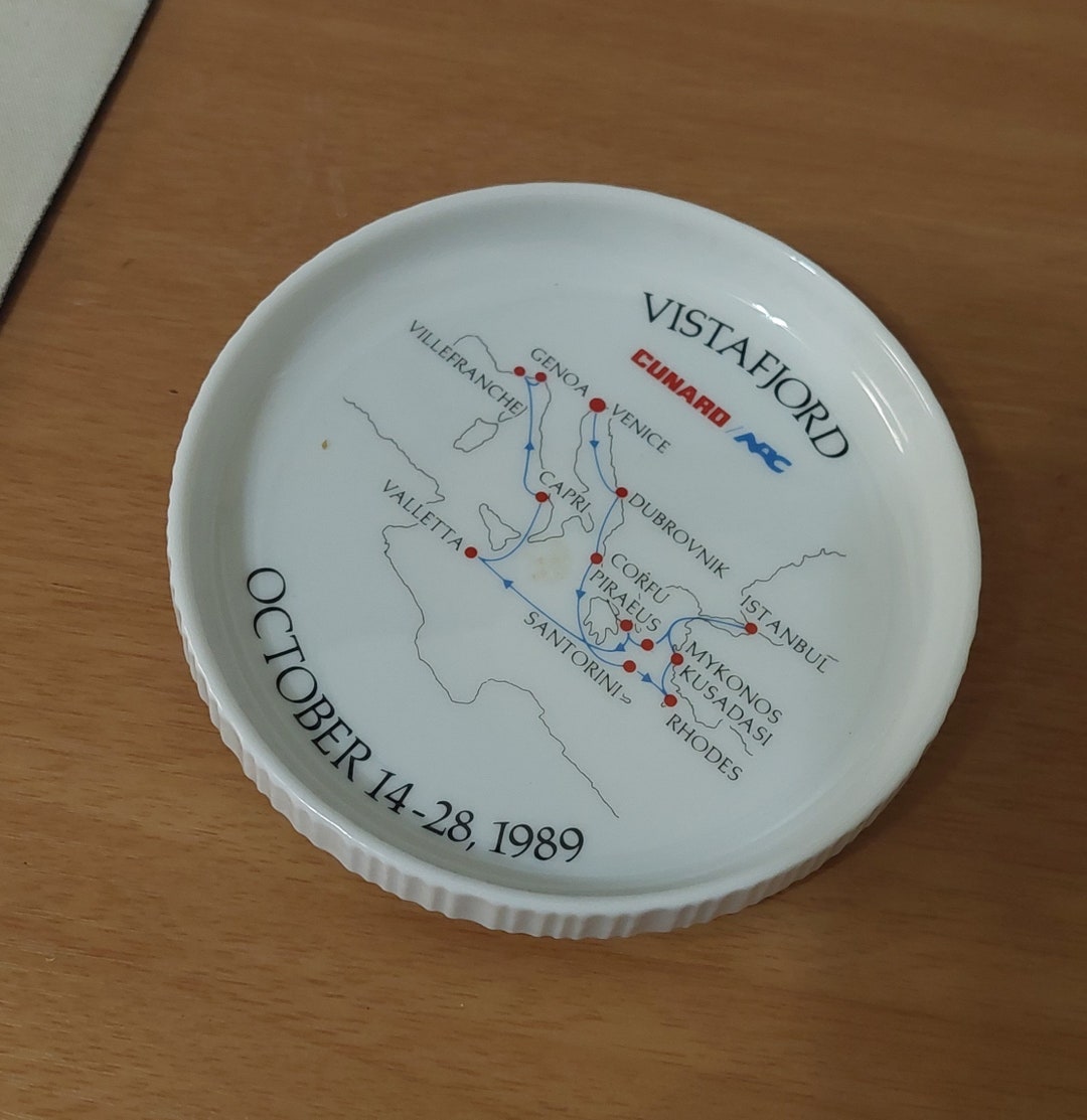 Cunard Cruise Vistafjord 7989 Rosenthal Coaster/trinket Dish - Etsy