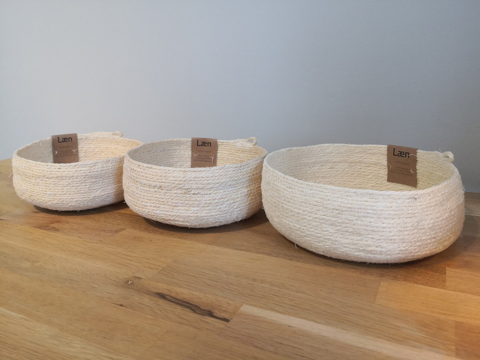 Trio sisal baskets small.medium.large Etsy