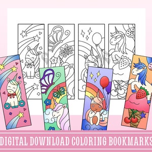 cute dinosaur coloring bookmarks set of 4 pdf download etsy