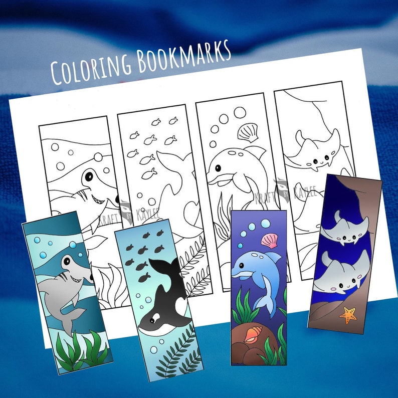 Under the Sea III Coloring Bookmarks Set of 4 PDF download | Etsy