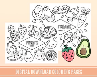 foods doodle coloring page printable cute kawaii coloring etsy israel