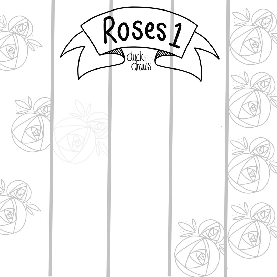 Roses Black and White Printables, Paper - Etsy