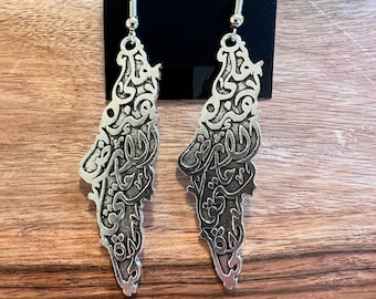 Palestinian map earrings