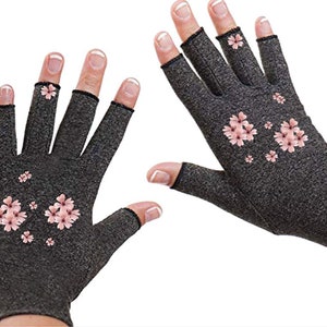 Fingerless Gloves for Women - Arthritis Gloves - Texting Gloves - Arthritis Relief - Driving Gloves - Compression Gloves- Pearl