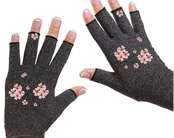 Fingerless Gloves for Women - Arthritis Gloves - Texting Gloves - Arthritis Relief - Driving Gloves - Compression Gloves- Pearl