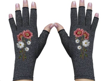 Fingerless Gloves for Women - Arthritis Gloves - Texting Gloves - Arthritis Relief - Driving Gloves - Compression Gloves - Springtime