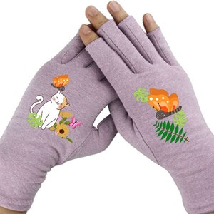 Mix Match Fun Compression Gloves -Fingerless Gloves for Women - Arthritis Gloves -  Arthritis Relief - Driving Gloves -Lili