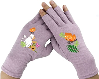Mix Match Fun Compression Gloves -Fingerless Gloves for Women - Arthritis Gloves -  Arthritis Relief - Driving Gloves -Lili