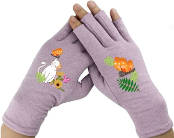 Mix Match Fun Gants de compression - Mitaines pour femme - Gants pour l'arthrite - Soulagement de l'arthrite - Gants de conduite - Lili