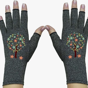 Fingerless Gloves for Women - Arthritis Gloves - Texting Gloves - Arthritis Gloves - Driving Gloves - Compression Gloves - Tree of Life