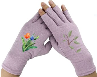 Mix Match Fun Compression Gloves -Fingerless Gloves for Women - Arthritis Gloves -  Arthritis Relief - Driving Gloves - Calm