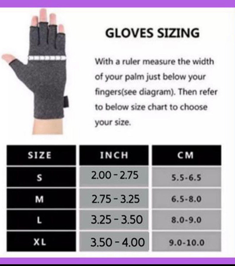 K&ouml;nnte beinhalten: Eine Tabelle mit den Gr&ouml;&szlig;en von Handschuhen in Zoll und Zentimetern. Die Tabelle umfasst die Gr&ouml;&szlig;en S, M, L und XL. Die Tabelle zeigt die Breite der Handfl&auml;che in Zoll und Zentimetern f&uuml;r jede Gr&ouml;&szlig;e.