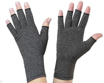 Fingerless Gloves for Arthritis, Women fingerless gloves, short gloves, Mother’s day gift, Compression gloves - Plain