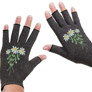 Fingerless Gloves for Women - Arthritis Gloves - Texting Gloves - Arthritis Relief - Driving Gloves - Compression Gloves - Sunshine